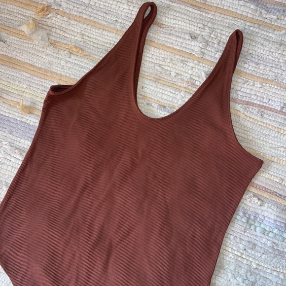 Abercrombie & Fitch Soft A&F Collection Brown Ribbed One Piece Bodysuit Size XXL - Picture 4 of 6